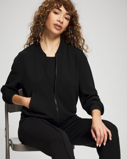 Modern Modal Bomber Jacket - BLACK | Soma Women