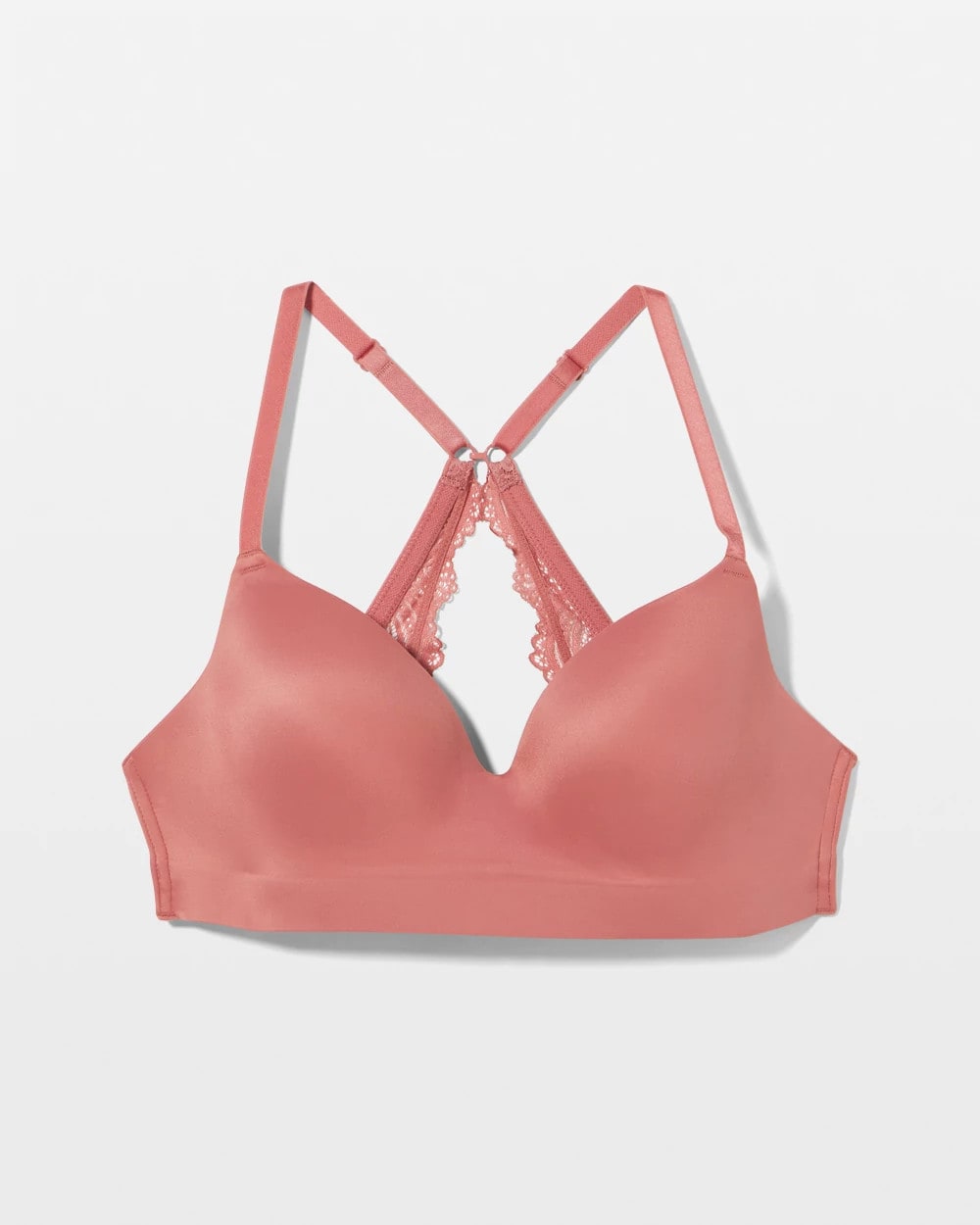 Luxe Wireless Bra with Lace Back - CLAY ROSE | Soma Women