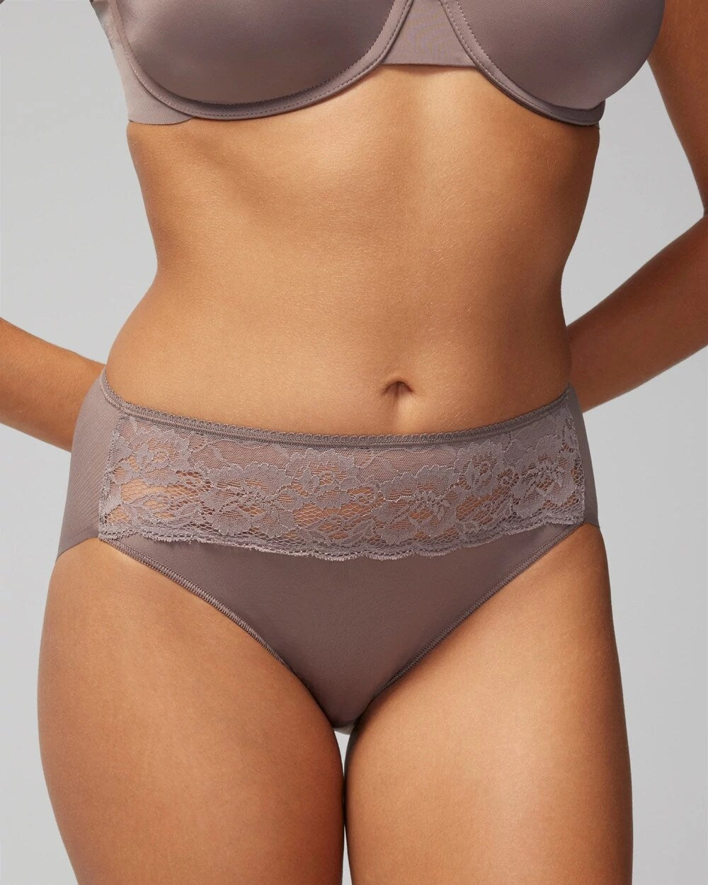 High-Leg Panty with Lace - MOCHACCINO | Soma Women