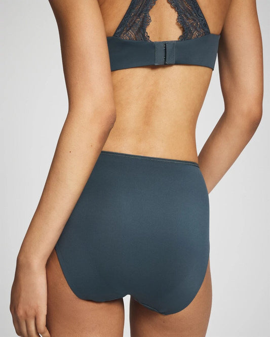 Tummy High-Leg Brief Panty with Lace - PETROL | Soma Women