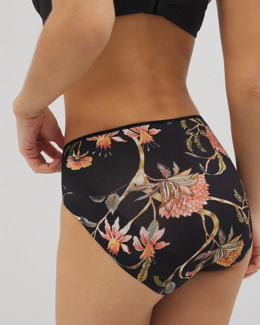 High-Leg Brief Panty - JAIPUR FLORAL BLACK | Soma Women