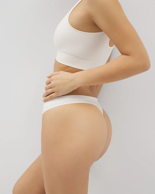 Seamless Rib Thong Panty - IVORY | Soma Women