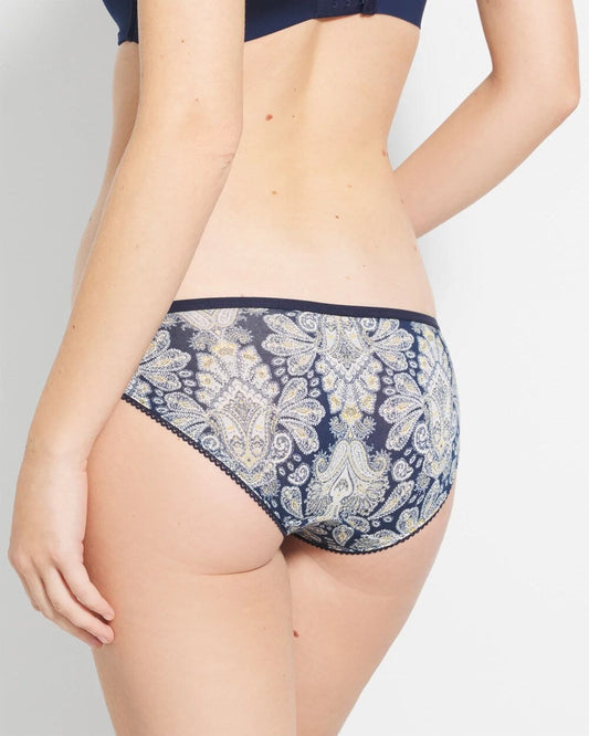 Bikini Panty with Enchanting Lace - STYLISH PAISLEY M NAVY | Soma Women