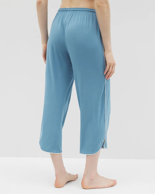 Solid Piped Crop Pajama Pant - BLUE HEAVEN | Soma Women