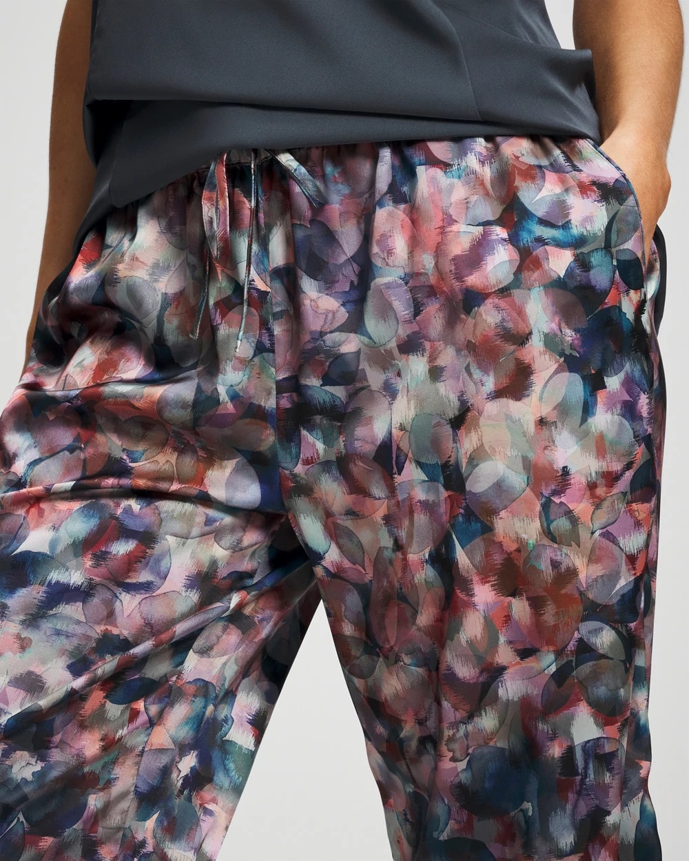 Piped Pajama Pant - PETAL MOSAIC PETROL | Soma Women