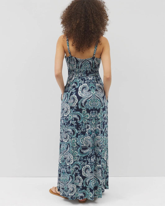 Paradiso Maxi Bra Dress - SHOW OFF PAISLEY NAVY | Soma Women