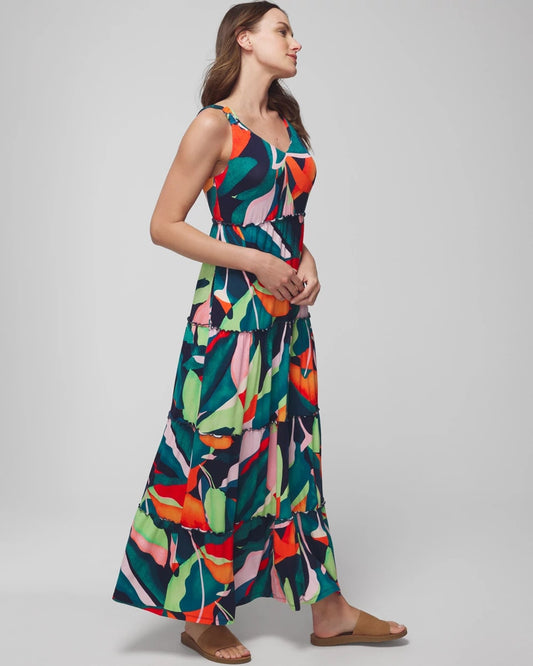 Tiered Maxi Bra Dress - VACAY VIBES NIGHTFALL NVY | Soma Women