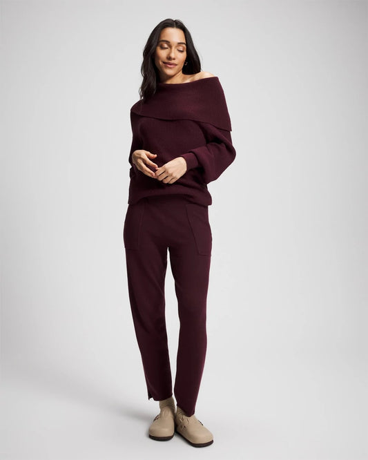 Premier Knit off the Shoulder Sweater - MERLOT | Soma Women