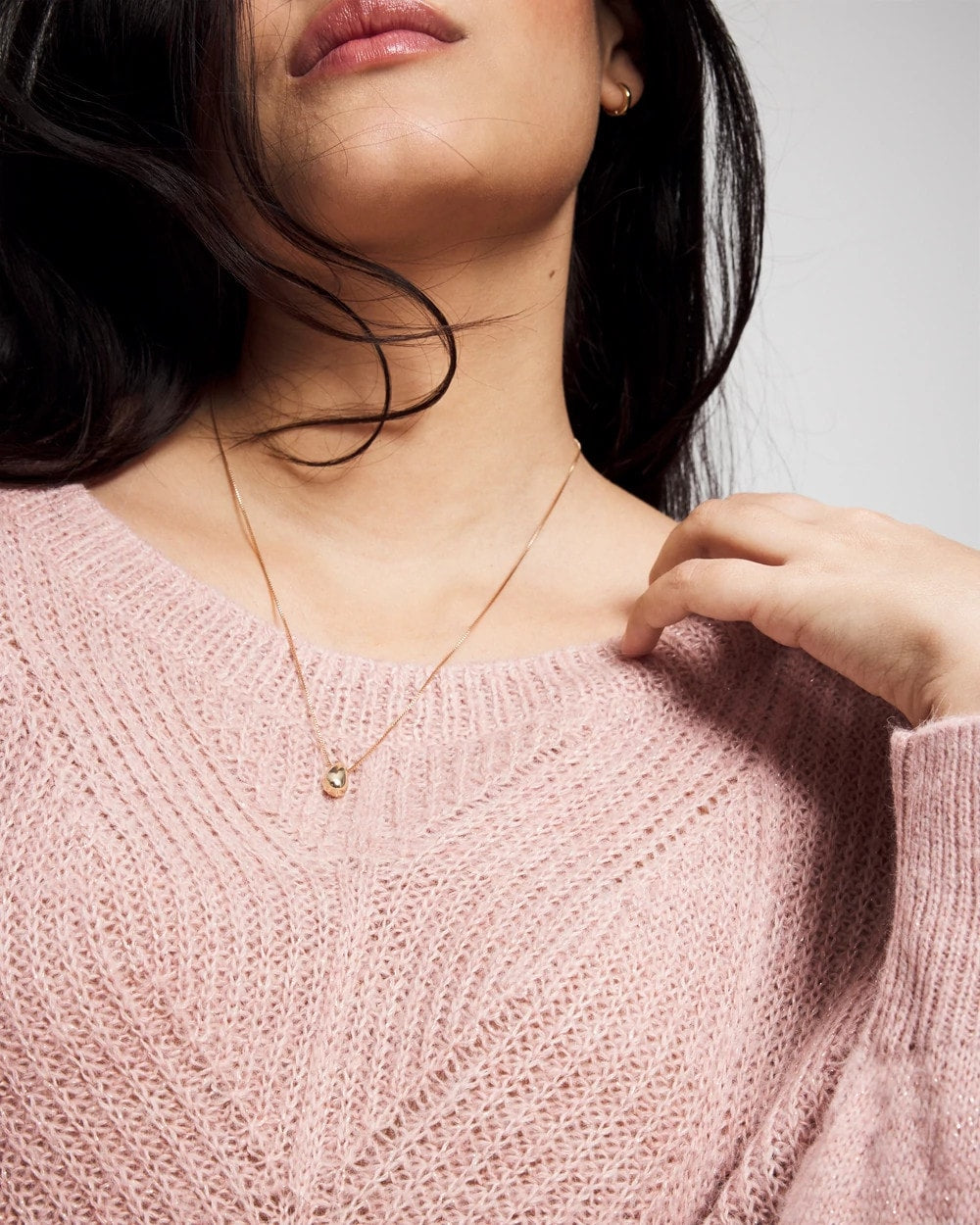 Shimmer Cable Knit Sweater - ADOBE ROSE | Soma Women