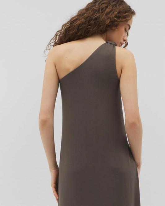 One-Shoulder Maxi Bra Dress - DARK GRAY OLIVE | Soma Women