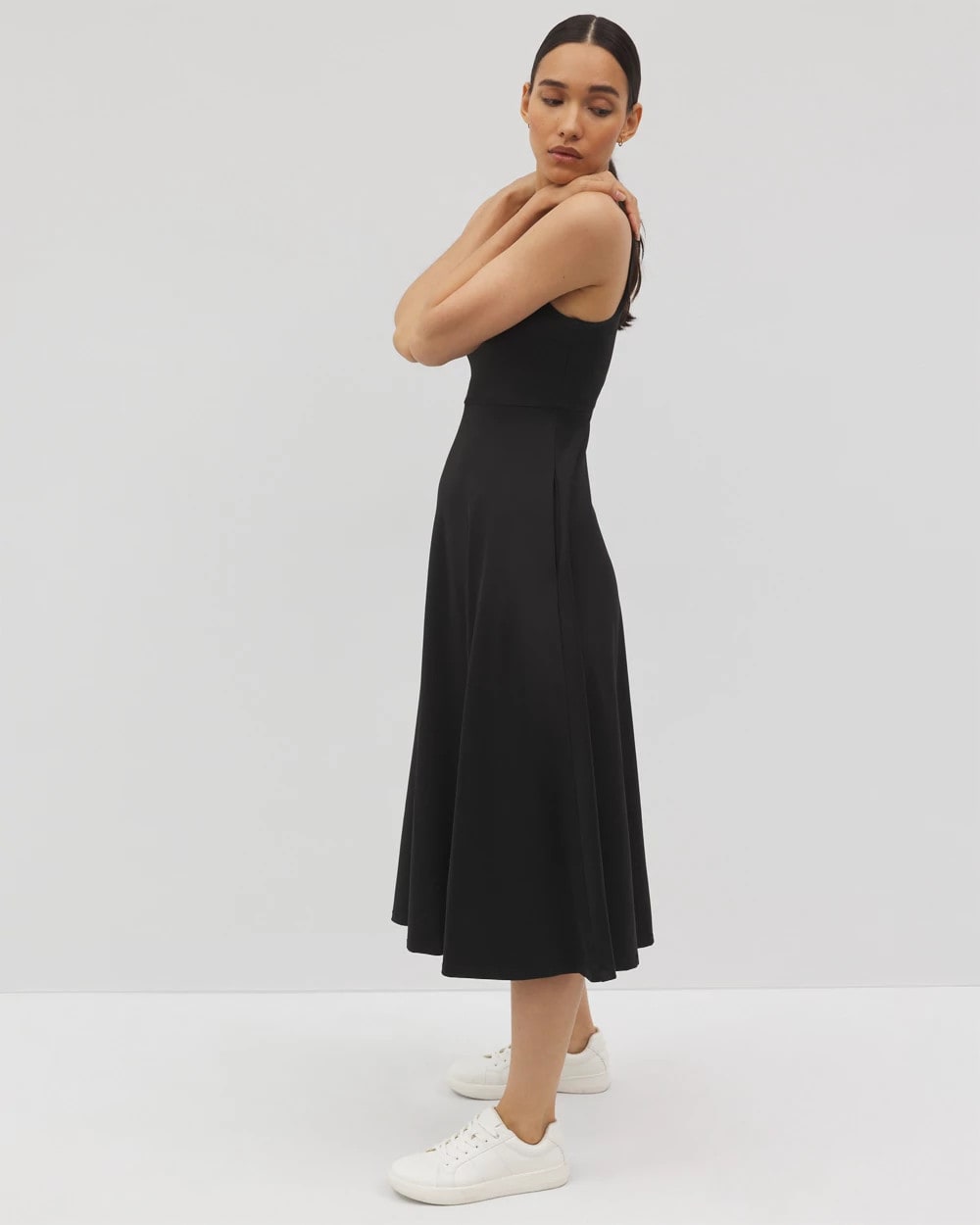 Lounge Square Neck Midi Dress - BLACK | Soma Women