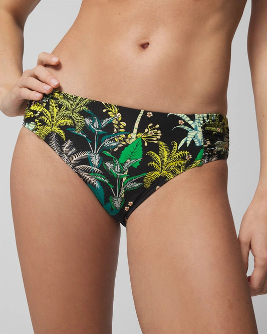 Ruched Bikini Bottoms - OASIS PALMS BLACK | Soma Women