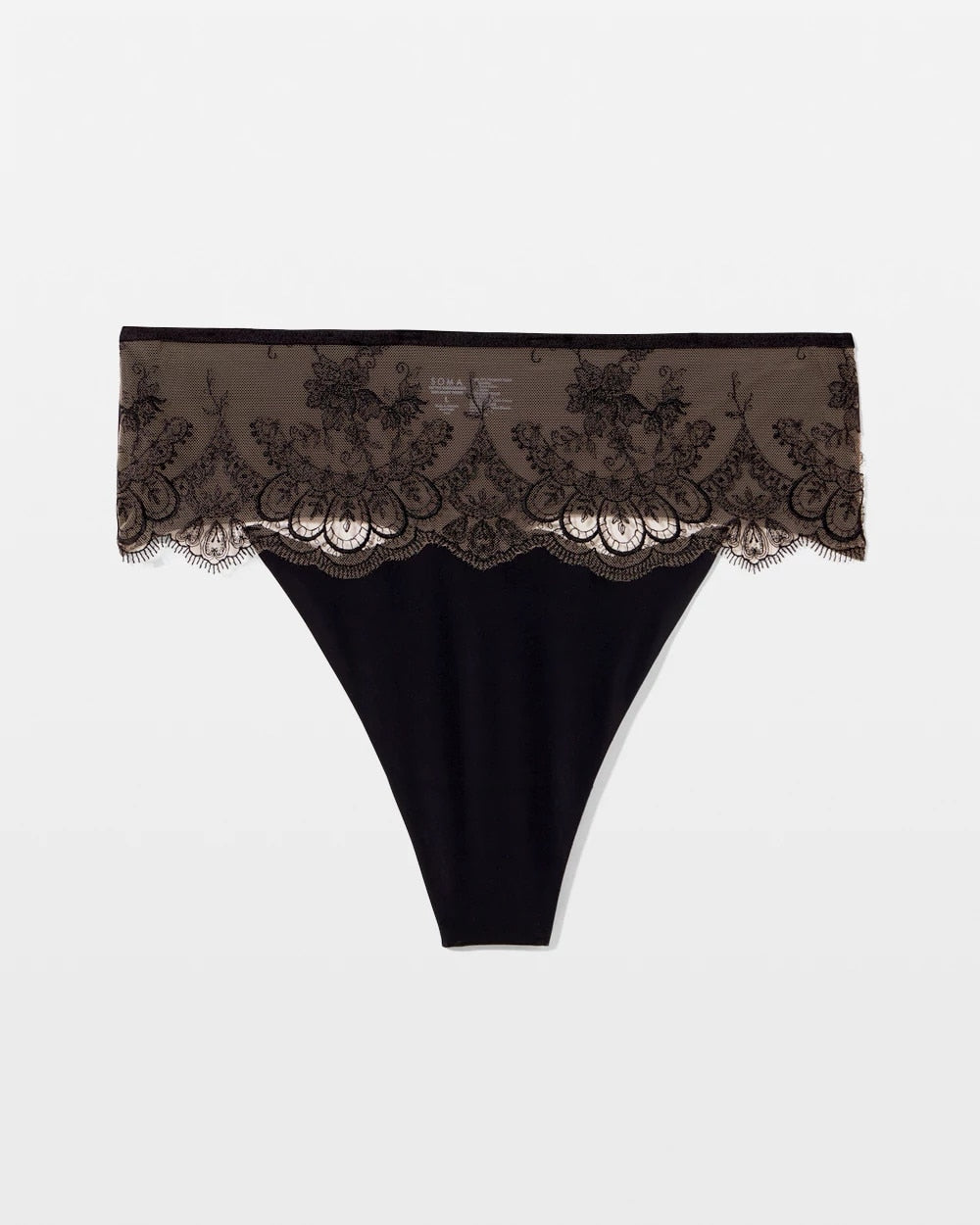 Tattoo Lace Embroidered High Waist Thong Panty - | Soma Women