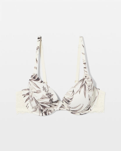 Embraceable Demi Bra with Lace Trim - PALM PERFECT M CHAMPAGNE | Soma Women