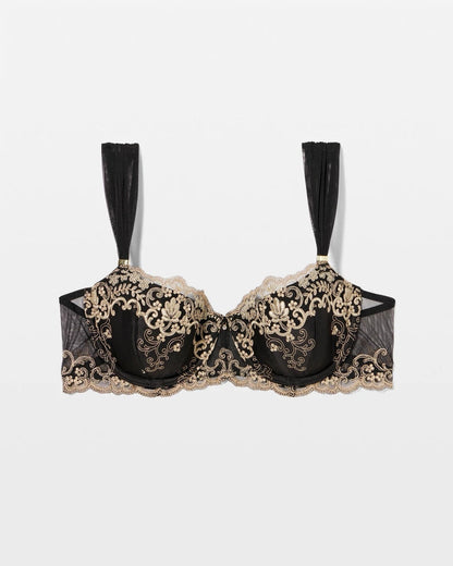 Venice Lace Embroidered Balconette Bra - BLACK | Soma Women