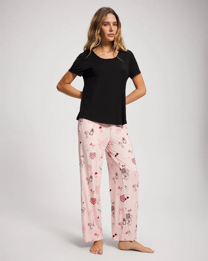 Short Sleeve + Pant Pajama Set - BE MINE PRETTY PINK | Soma Women