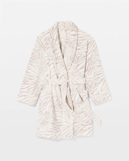 Plush Short Robe - ZEBRA ZEN GRAY GLASS | Soma Women