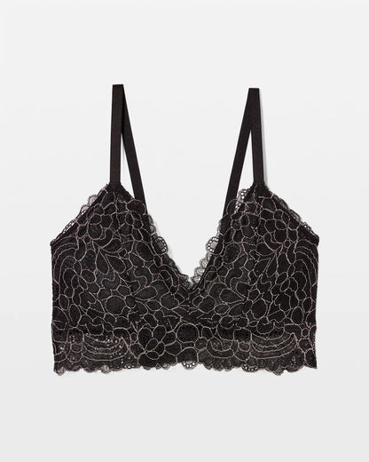 Corded Lace Bralette - BLACK/IVORY CD | Soma Women