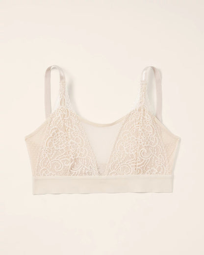 Wireless Pocketed Cupless Lace Bralette - IVORY | Soma Women
