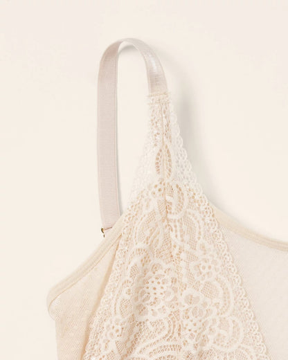 Wireless Pocketed Cupless Lace Bralette - IVORY | Soma Women