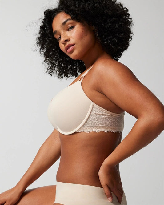 Push-Up Plunge Bra with Lace - PALE SAND | Soma Women