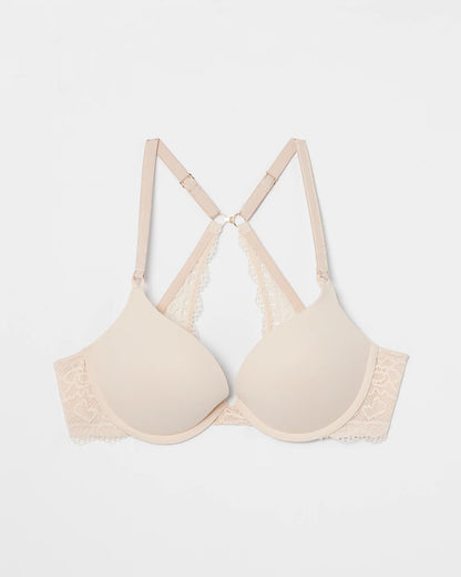 Push-Up Plunge Bra with Lace - PALE SAND | Soma Women