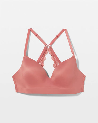 Luxe Wireless Bra with Lace Back - CLAY ROSE | Soma Women