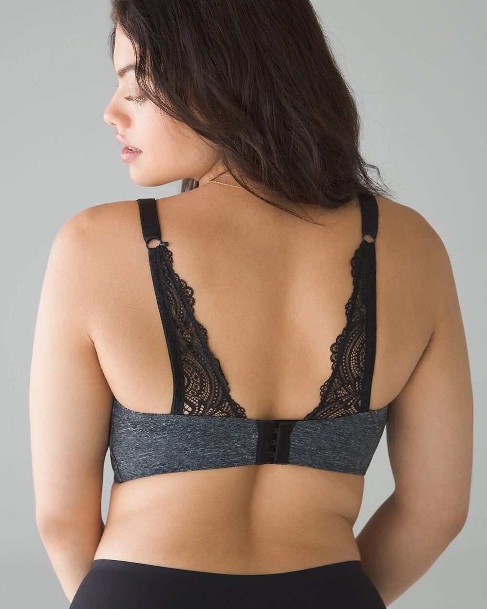 Luxe Wireless Bra with Lace Back - BLURRED HEATHER QUARTZ | Soma Women