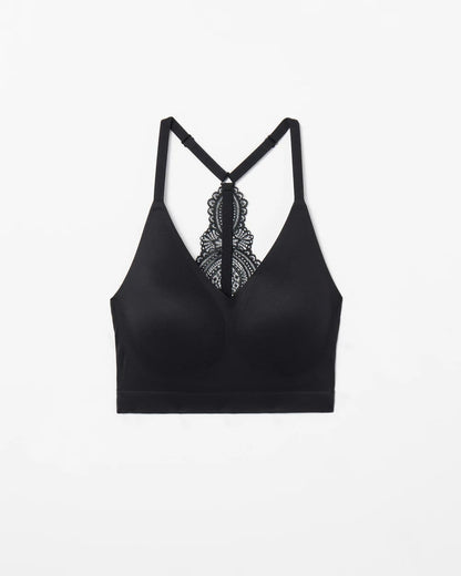 Racerback Bralette with Lace Back - BLACK | Soma Women