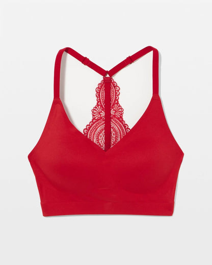 Racerback Bralette with Lace Back - PAINT THE TOWN RED | Soma Women