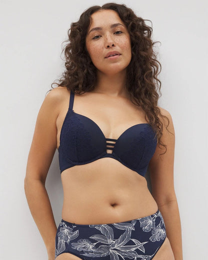 Push-up Plunge Bra with Lace - NIGHTFALL NAVY | Soma Women