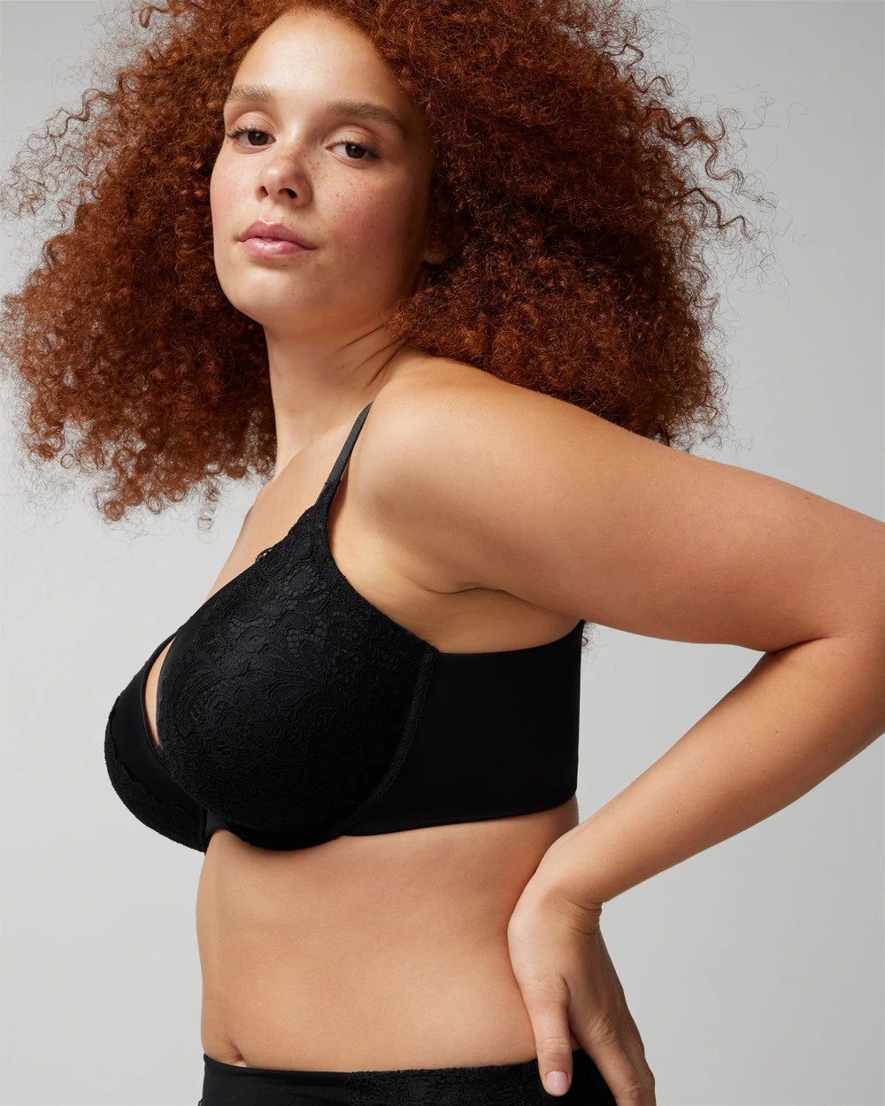 Push-up Plunge Bra with Lace - BLACK | Soma Women