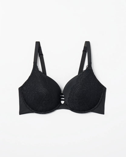 Push-up Plunge Bra with Lace - BLACK | Soma Women