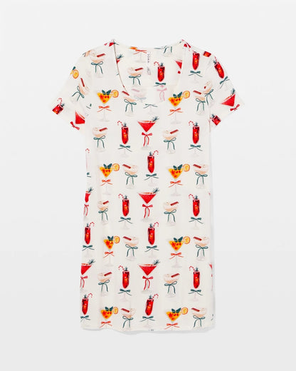 Short Sleeve Scoop Neck Sleepshirt - MERRY MIXES CHAMP | Soma Women