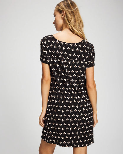 Short Sleeve Scoop Neck Sleepshirt - PEACEFUL PETALS BLACK | Soma Women