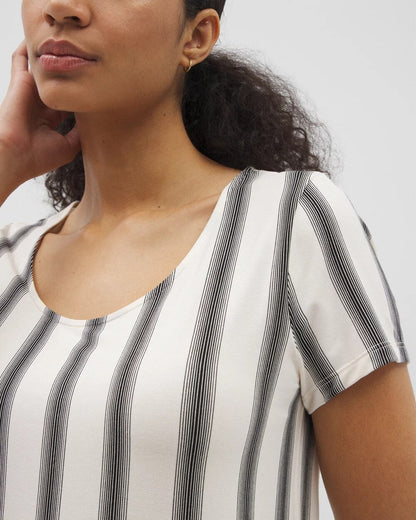 Short Sleeve Scoop Neck Sleepshirt - HAMPTON STRIPE BLACK | Soma Women
