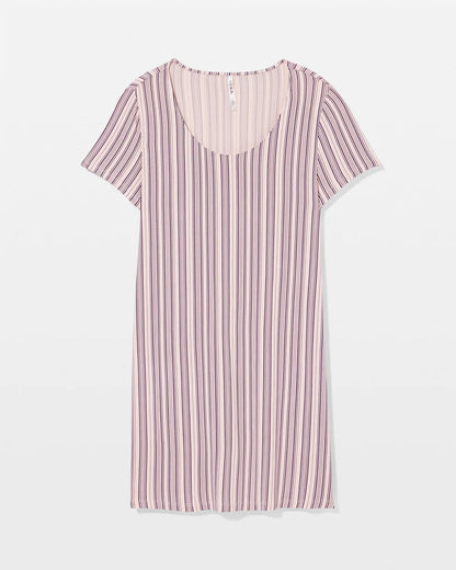 Short Sleeve Scoop Neck Sleepshirt - AMITY STRIPE SEPIA ROSE | Soma Women
