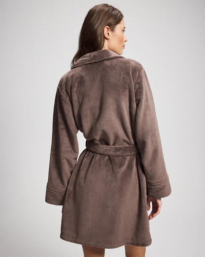 Plush Short Robe - DARK TAUPE | Soma Women