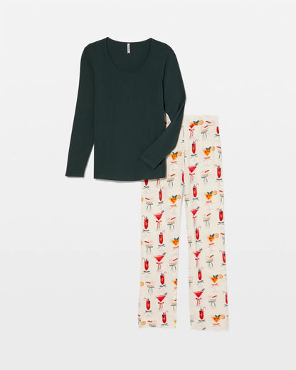 Packaged Long-Sleeve Pant Pajama Set - MERRY MIXES CHAMP | Soma Women