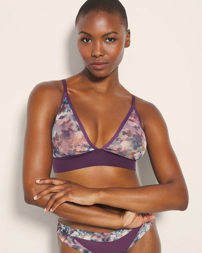 Triangle Mesh Bralette - FLORAL MIRAGE MINI BLUE | Soma Women