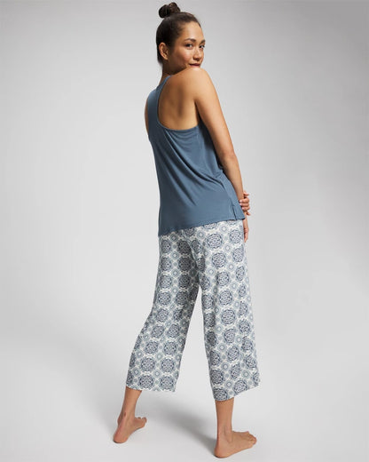 Tank + Crop Pants Pajama Set - HAVEN TILE MINI GREEN | Soma Women