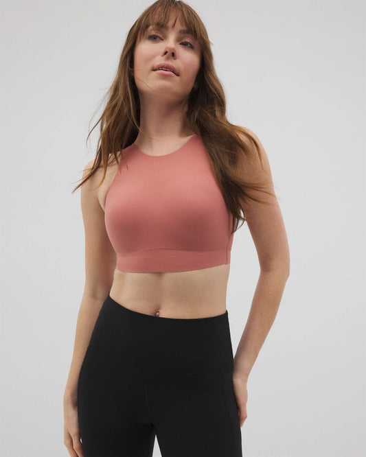 High-Neck Yoga Bra - CLAY ROSE | Soma Women
