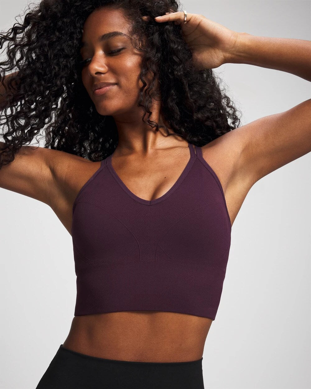 Longline Bra with Strappy Back - PLUM PERFECT | Soma Women