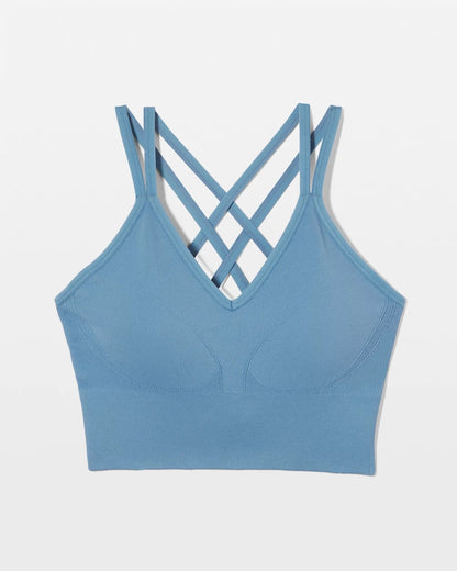 Longline Bra with Strappy Back - BLUE HEAVEN | Soma Women