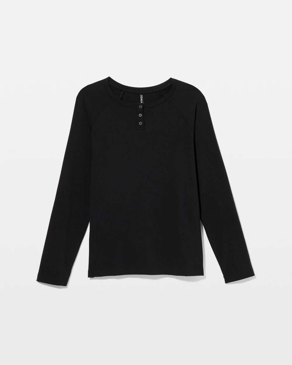 Men's Henley Pajama Top - BLACK | Soma Women