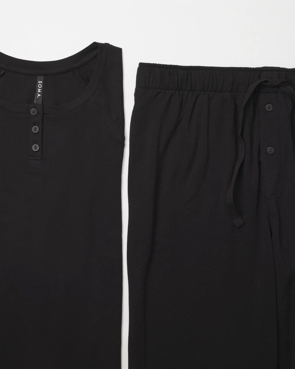 Men's Henley Pajama Top - BLACK | Soma Women