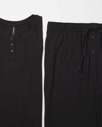 Men's Henley Pajama Top - BLACK | Soma Women
