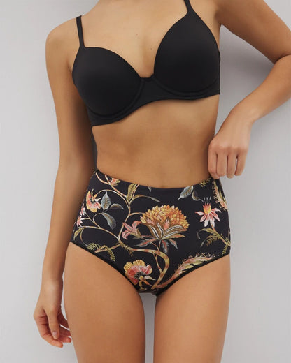 High-Waist Brief Panty - JAIPUR FLORAL BLACK | Soma Women