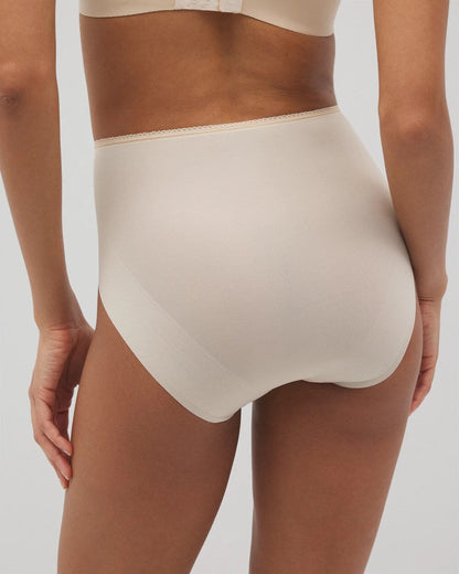 Vanishing Edge Microfiber Modern Brief Panty with Lace - PALE SAND | Soma Women