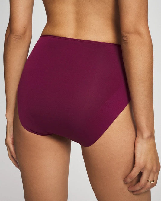 Tummy Modern Brief Panty with Lace - POMEGRANATE WINE | Soma Women